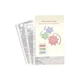 Sachet de 10 pochettes perforées polypropylène lisse 6/100e - A4 - Cristal - EXACOMPTA photo du produit