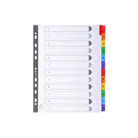 Intercalaires Imprimés numériques carte blanche 160g- 12 positions - A4 Maxi - Blanc - EXACOMPTA photo du produit