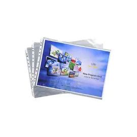 Sachet de 10 pochettes perfor&eacute;es biseaut&eacute;es pour classeur Exactive - polypropyl&egrave;ne lisse 5,5/100 - A3 - Cristal - EXACOMPTA photo du produit