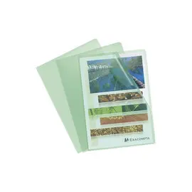 Sachet 10 pochettes coin polypropyl&egrave;ne grain&eacute; 12/100e - A4 - Vert - EXACOMPTA photo du produit