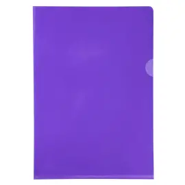 Sachet de 10 pochettes coin PVC lisse haute r&eacute;sistance 13/100e - A4 - Violet - Exacompta photo du produit