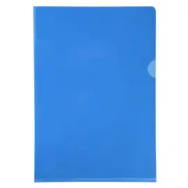 Sachet de 10 pochettes coin PVC lisse haute r&eacute;sistance 13/100e - A4 - Bleu - Exacompta photo du produit