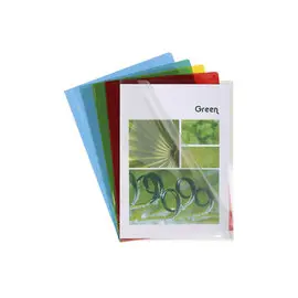 Etui carton de 100 pochettes coin PVC lisse haute r&eacute;sistance 13/100e - A4 - Couleurs assorties - EXACOMPTA photo du produit