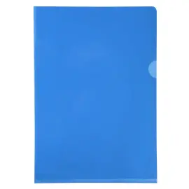 Etui carton de 100 pochettes coin PVC lisse haute r&eacute;sistance 13/100e - A4 - Bleu - Exacompta photo du produit