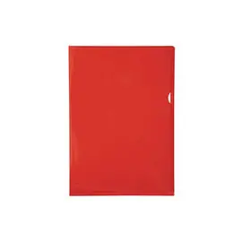 Etui carton de 100 pochettes coin PVC lisse haute r&eacute;sistance 13/100e - A4 - Rouge - EXACOMPTA photo du produit