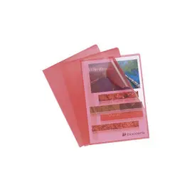 Sachet 10 pochettes coin polypropylène grainé 12/100e - A4 - Rouge - EXACOMPTA photo du produit