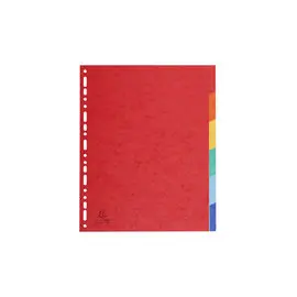 Intercalaires carte lustrée 400g 6 positions - A4 maxi - Couleurs assorties - EXACOMPTA photo du produit
