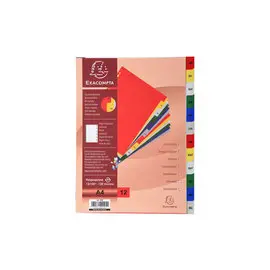 Intercalaires imprimés mensuels PP couleurs Janv-Décembre - A4 - EXACOMPTA photo du produit