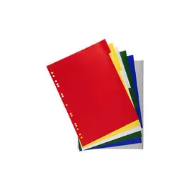 Intercalaires polypropylène souple 6 positions - A4 maxi - Couleurs assorties - EXACOMPTA photo du produit