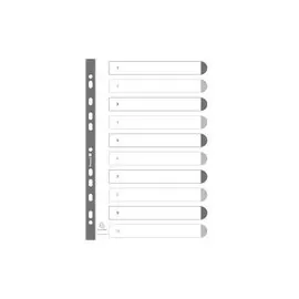 Intercalaires imprimés numériques carte blanche 160g 10 positions - A4 - Blanc - EXACOMPTA photo du produit