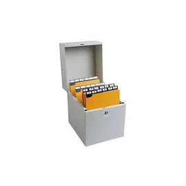 Boîte à fiches Metalib - Classement de 500 fiches verticales - 105x74mm à 125x75mm - Gris - EXACOMPTA photo du produit