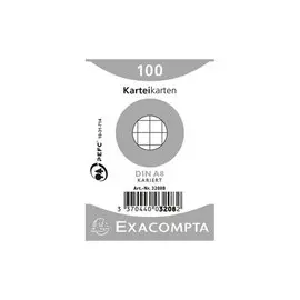 Paquet 100 fiches sous film - bristol quadrillé 5x5 non perforé 55x74mm - Blanc - EXACOMPTA photo du produit