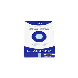 &Eacute;tui de 100 fiches - bristol uni non perfor&eacute; 105x148mm - Azur - EXACOMPTA photo du produit
