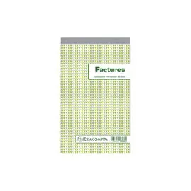 Manifold Factures 22x13,5cm collé en tête 50 feuillets dupli autocopiants - EXACOMPTA photo du produit