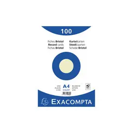 Paquet 100 fiches sous film - bristol uni non perforé 210x297mm - Vert - EXACOMPTA photo du produit