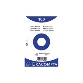 Paquet 100 fiches sous film - bristol uni non perforé 100x150mm - Blanc - EXACOMPTA photo du produit