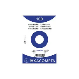 Paquet 100 fiches sous film - bristol uni non perforé - 105x148mm - Blanc - EXACOMPTA photo du produit