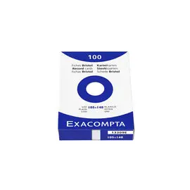 &Eacute;tui de 100 fiches - bristol uni non perfor&eacute; 105x148mm - Blanc - EXACOMPTA photo du produit