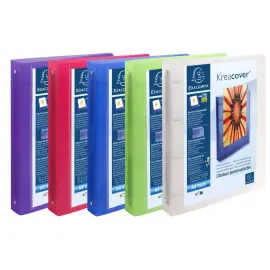 Classeur 4 anneaux 30mm polypropyl&egrave;ne chromaline 7/10e Krea Cover - A4 maxi - Couleurs assorties - EXACOMPTA photo du produit