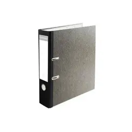 Classeurs &agrave; levier avec m&eacute;canique Prem'Touch - Papier marbr&eacute; gris - Dos de 80 mm - A4 maxi. - Gris-dos noir - EXACOMPTA photo du produit