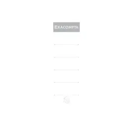 Paquet de 10 &eacute;tiquettes autocollantes pour classeur a levier dos de 80mm - Blanc - EXACOMPTA photo du produit