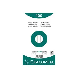 Paquet 100 fiches sous film - ligné non perforé - 125x200mm - Blanc - EXACOMPTA photo du produit