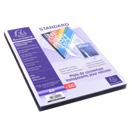 Boite de 100 plats pour relier PVC 20x100e - A4 - Cristal - EXACOMPTA photo du produit