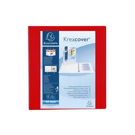 Classeur PP personnalisable Kreacover - 4 anneaux en D 60mm - A4 maxi - Rouge - EXACOMPTA photo du produit