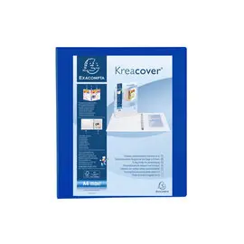 Classeur PP personnalisable Kreacover - 4 anneaux en D 25mm - A4 maxi - Bleu - EXACOMPTA photo du produit