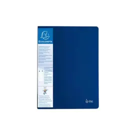 Prot&egrave;ge-documents en polypropyl&egrave;ne rigide avec porte &eacute;tiquette 3 faces Up Line Opaque 80 vues - A4 - Bleu - EXACOMPTA photo du produit