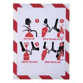 Pochette d'affichage magn&eacute;tique de s&eacute;curit&eacute; A4 - Blanc/rouge - EXACOMPTA photo du produit