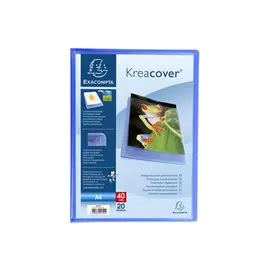 Prot&egrave;ge-documents en polypropyl&egrave;ne semi rigide Kreacover&reg; Chromaline 40 vues - A4 - Bleu - EXACOMPTA photo du produit