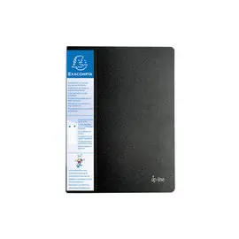 Prot&egrave;ge-documents en polypropyl&egrave;ne rigide avec porte &eacute;tiquette 3 faces Up Line Opaque 60 vues - A4 - Noir - EXACOMPTA photo du produit