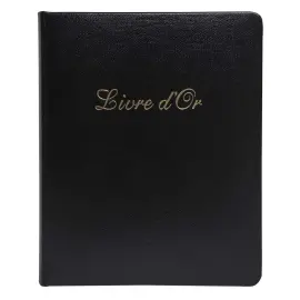 Livre d'or Cuir Alpille 140 pages ivoire - 26x22cm vertical - Noir - EXACOMPTA photo du produit