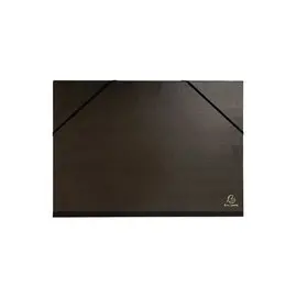 Carton à dessin kraft noir vernis avec élastiques et 3 rabats 32x45 cm - Pour format A3 - Noir - EXACOMPTA photo du produit