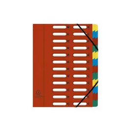 Trieur HARMONIKA® à fenêtres avec élastiques véritable carte lustrée 24 compartiments - Rouge - EXACOMPTA photo du produit