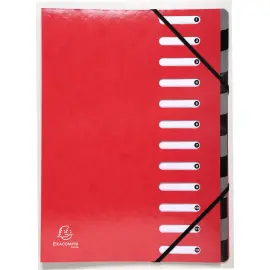 Trieur Harmonika Iderama 12 compartiments - Rouge - EXACOMPTA photo du produit
