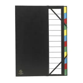 Trieur rigide Ordonator dos extensible 12 compartiments - Noir - EXACOMPTA photo du produit