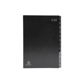 Trieur rigide Economique Ordonator 12 compartiments num&eacute;riques - 24x34cm - Noir - EXACOMPTA photo du produit
