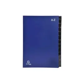 Trieur rigide Economique Ordonator 24 compartiments alphab&eacute;tiques- 24x34cm - Bleu - EXACOMPTA photo du produit