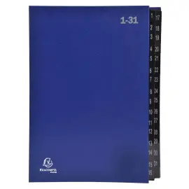 Trieur rigide Economique Ordonator 32 compartiments num&eacute;riques - 24 x 34 cm - Bleu - Exacompta photo du produit