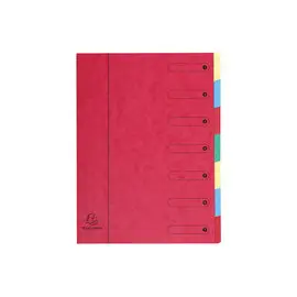Trieur extensible Harmonika sans &eacute;lastique fen&ecirc;tres imprim&eacute;es 7 compartiments - A4 - Rouge - EXACOMPTA photo du produit