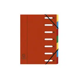 Trieur HARMONIKA® à fenêtres avec élastiques Nature Future carte lustrée 7 compartiments - Rouge - EXACOMPTA photo du produit