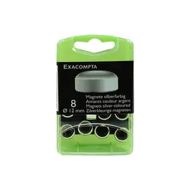 Boîte de 8 aimants F12 - 12mm de diamètre - Argent - EXACOMPTA photo du produit
