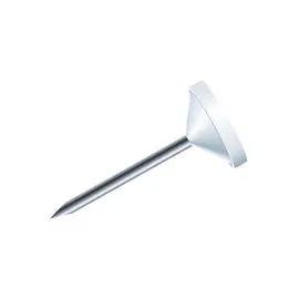 Bo&icirc;te de 100 &eacute;pingles &agrave; t&ecirc;te plate unie - Hauteur de pointe 8mm - 5mm de diam&egrave;tre - Blanc - EXACOMPTA photo du produit