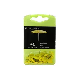 Bo&icirc;te de 40 punaises - Hauteur de pointe 7mm - 10mm de diam&egrave;tre - Jaune - EXACOMPTA photo du produit