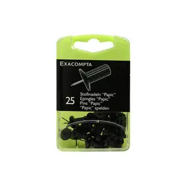 Boîte de 25 épingles Papic - Hauteur de pointe 7mm - 10mm de diamètre - Noir - EXACOMPTA photo du produit