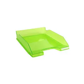 Corbeille &agrave; courrier COMBO MIDI Violet translucide - Vert pomme transparent glossy - EXACOMPTA photo du produit