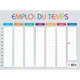 Emploi du temps Multicolore 29,5x22 photo du produit