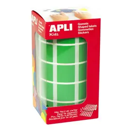 Rouleau gommettes carrées 20 mm vertes photo du produit